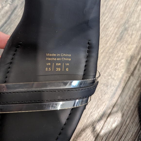 Aldo Size 8.5 Black Wedge Strappy Sandals Woven Platform Bodish - Picture 7 of 9